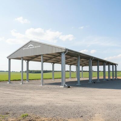 50 Period Metal Structure Workshop Incorporating UPVC Downpipe Perfect for Agricultural and Industrial Building Solutions