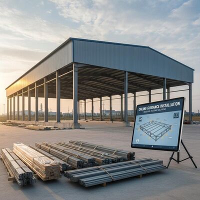 50 Period Steel Structure Workshop Featuring Steel and Online Guidance Installation to Support Industrial Building Needs