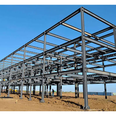Wind Resistant Hot Rolled Steel Structure Building Customized Size Steel Frame Office
