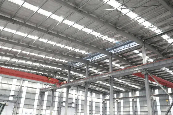 Corrugated / Sandwich Panel Steel Frame Shed Construction With Windows