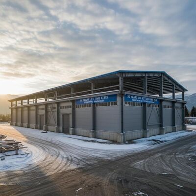 50 Years Life Time Steel Structure Warehouse Meeting Snow Load Earthquake Parameters Ideal for Fabrication and Storage Solutions