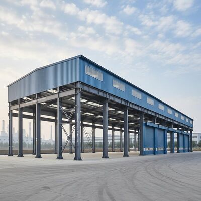 Support Installation Industrial Steel Workshop Designed with 50 Period Providing Long Term Industrial Structural Support