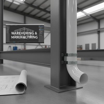 UPVC Downpipe Steel Frame Building Designed Using Hot Rolled Steel Molding Method Ideal for Warehousing and Manufacturing