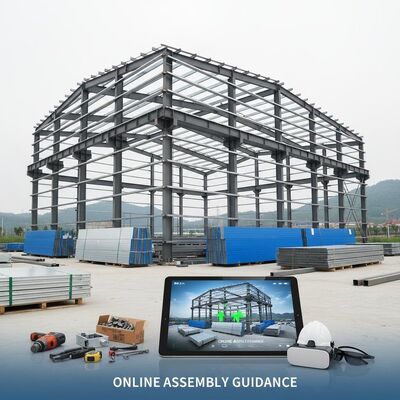 Steel Steel Structure Workshop Utilizing Hot-Rolled Steel Molding Method and Install Online Guidance for Assembly Processes